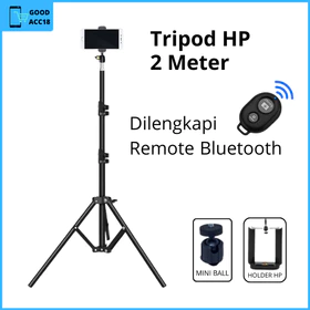 Tripod HP Kamera 2 Meter Besi Kuat Remote Bluetooth Mini Ball Holder Bisa Support Pasang