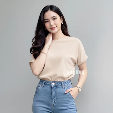 KINO Blouse Wanita One Shoulder Wanita Moscrepe Premium Atasan Simple Elegan Fit To L 10 Warna