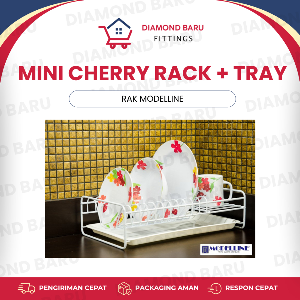 Jual Mini Cherry Rack Modelline / Rak Piring Mini / Dish Rack + Tray ...