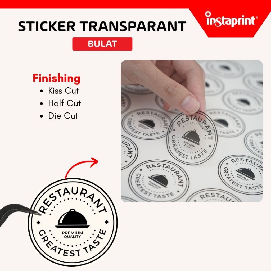 Jual Sticker label transparant bulat,sticker bentuk bulat makanan ...