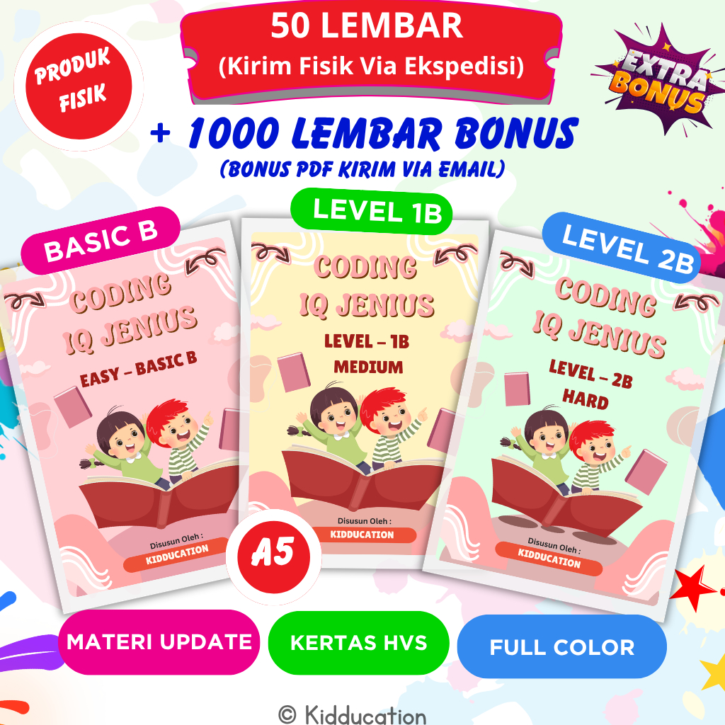 Jual 1000 Lembar Worksheet Coding Anak Paud TK SD | PRODUK FISIK 50 Lbr ...