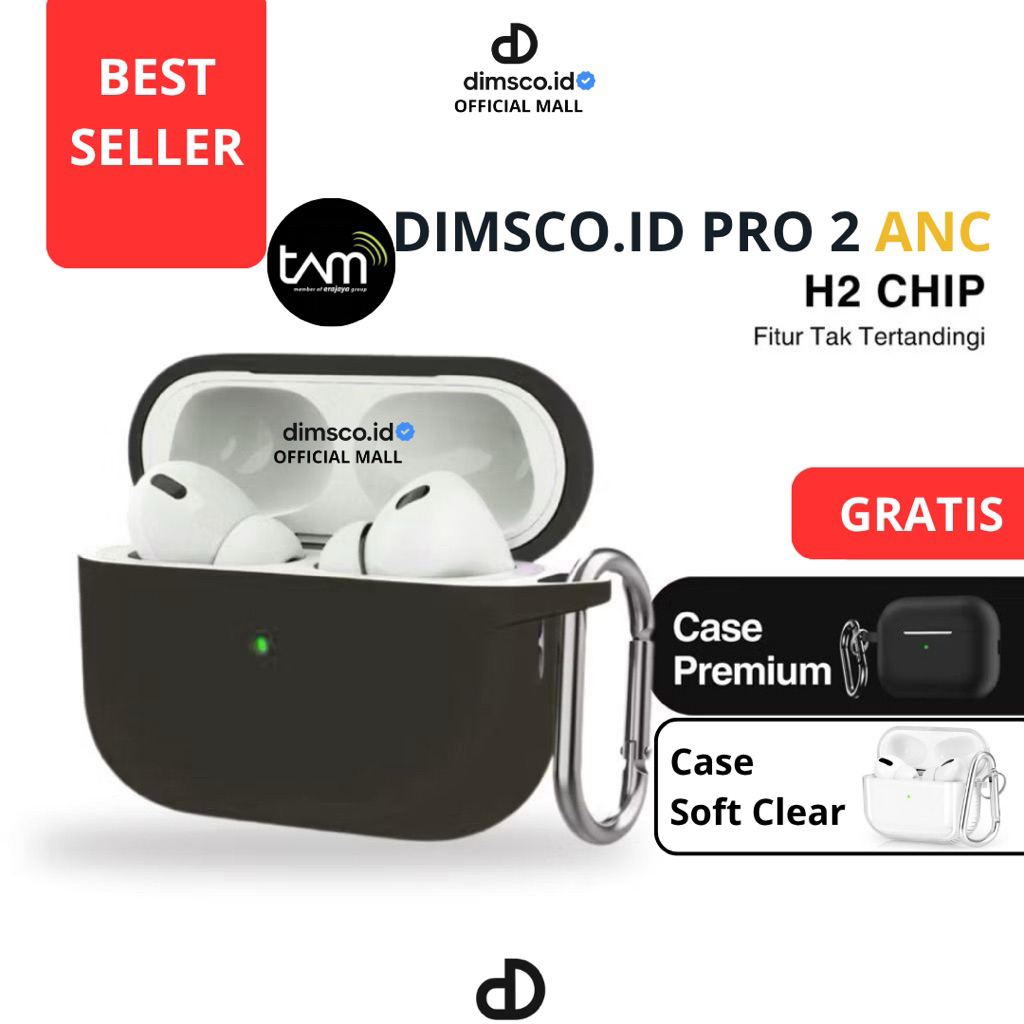 Jual [GARANSI 1 TAHUN + FREE CASING & TAS] TWS PRO2 ANC FITUR AKTIF 100 ...
