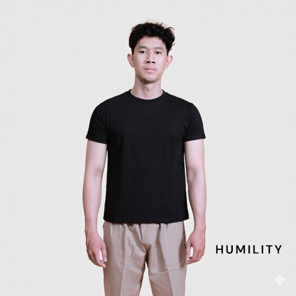 Jual HUMILITY ~ FITTED CUT T-SHIRTS ~ JETBLACK | Shopee Indonesia