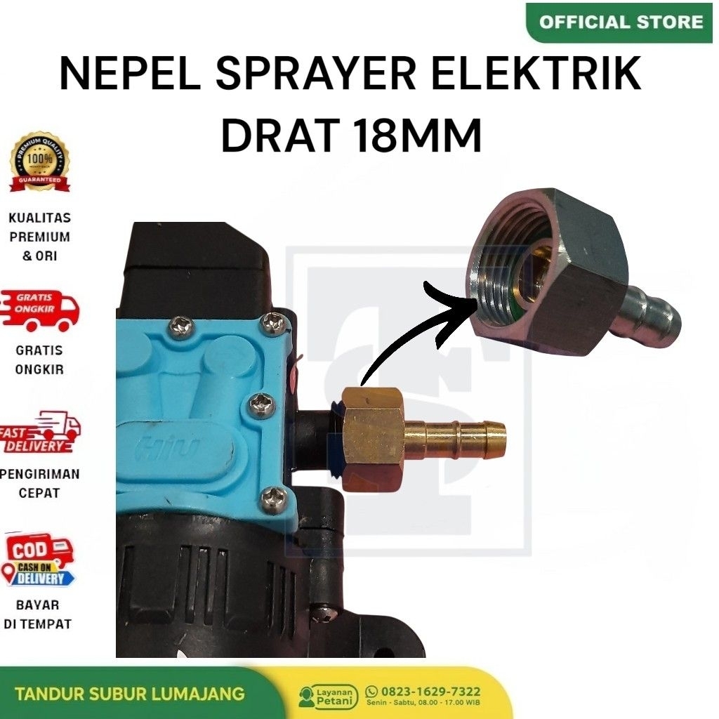Jual nepel konektor nipple connector pompa drat converter 18mm oper ...