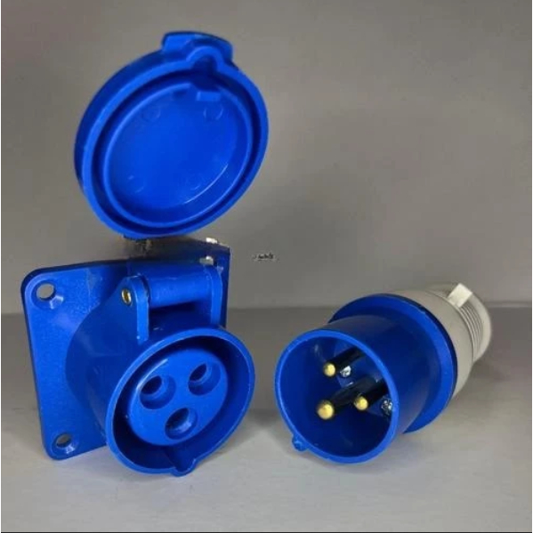 Set Panel Mounting Socket + Plug Steker 3 Pin 16A 32A
