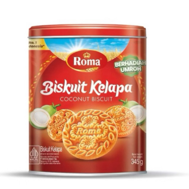 Jual Roma biscuit kelapa 345G / roma biskuit kaleng / roti roma kaleng ...