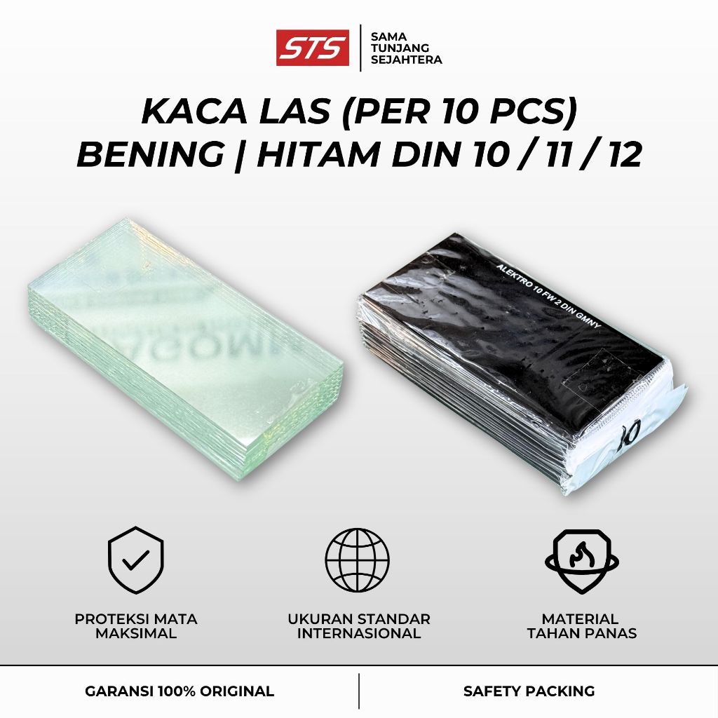 Jual Kaca Las Bening / Hitam DIN 10 11 12 (Per 10 Pcs) - Protective ...