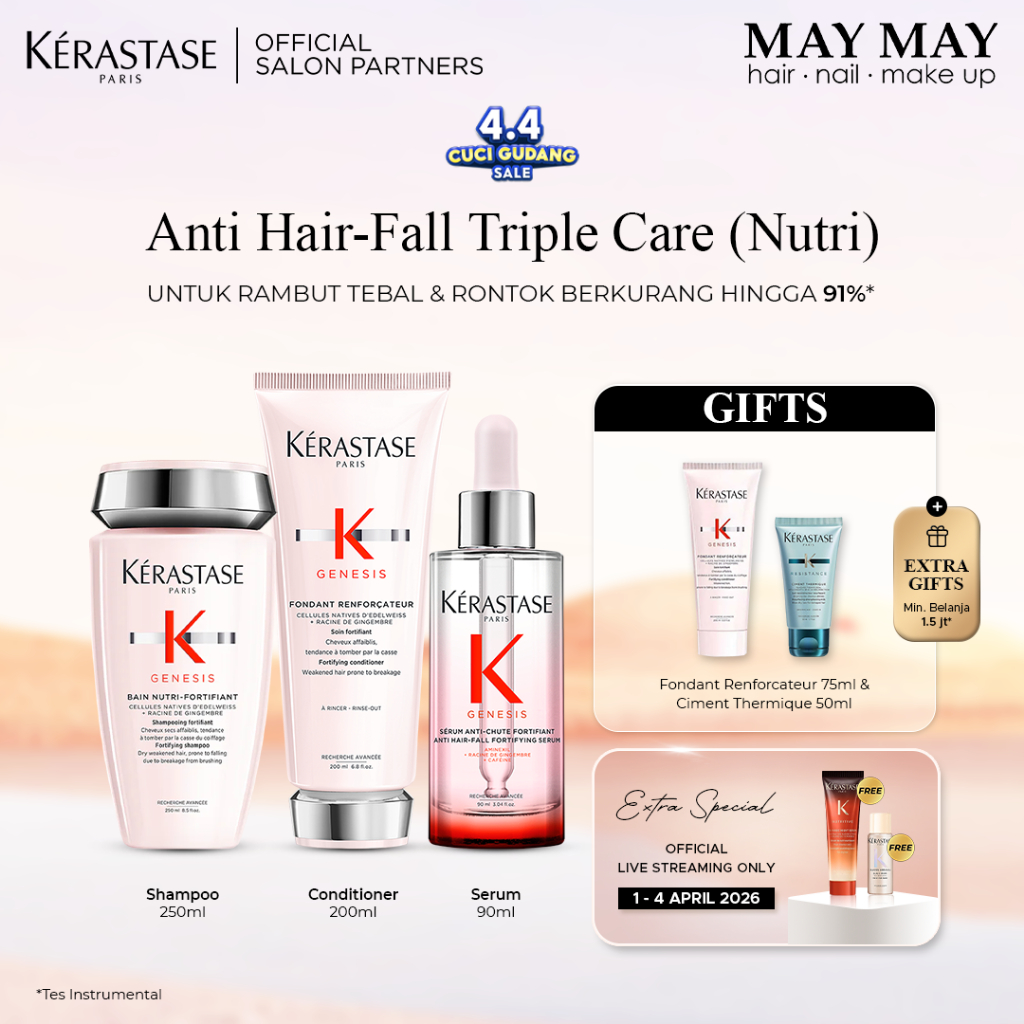 Jual Kerastase Genesis Triple Care - Untuk Rambut Rontok (Tebal) Bain ...