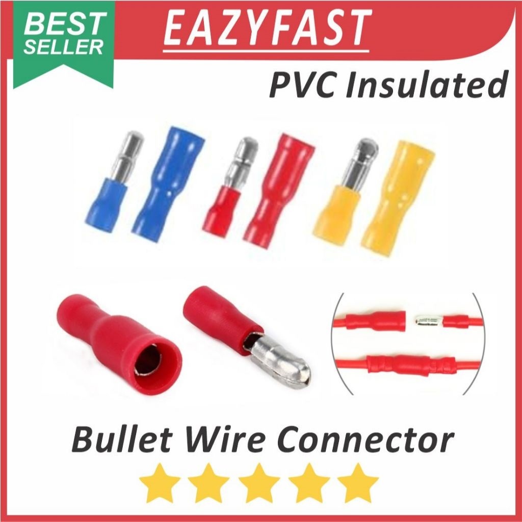 Jual Skun Bulat PVC Insulated Konektor Terminal Kabel Cucuk Bullet Butt ...