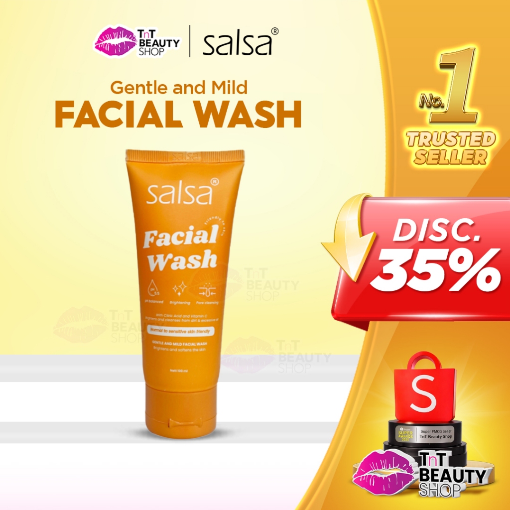 SALSA Gentle and Mild Facial Wash 100ml - Sabun Pembersih Wajah | TnT Beauty Shop