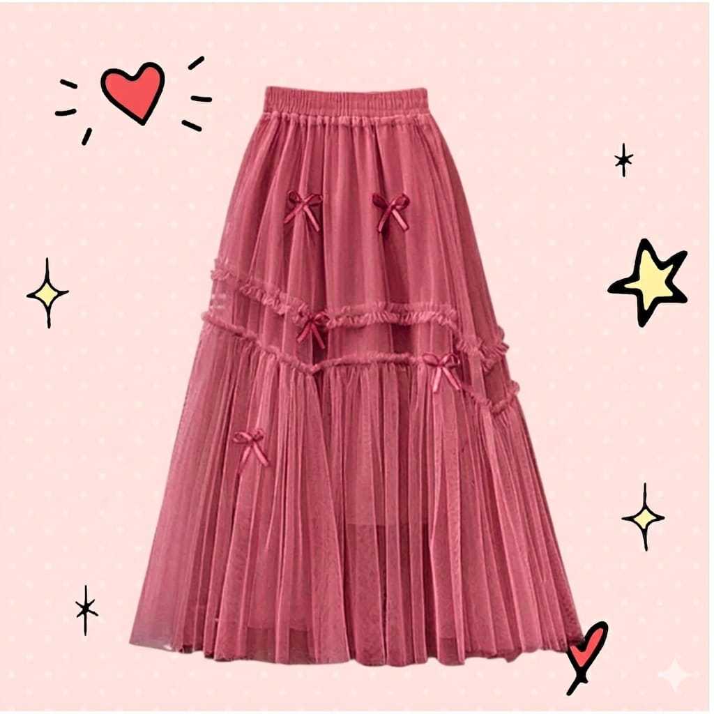 Jual Rok Tutu Panjang Wanita Remaja Dua Layer Tile Halus Import Korea ...