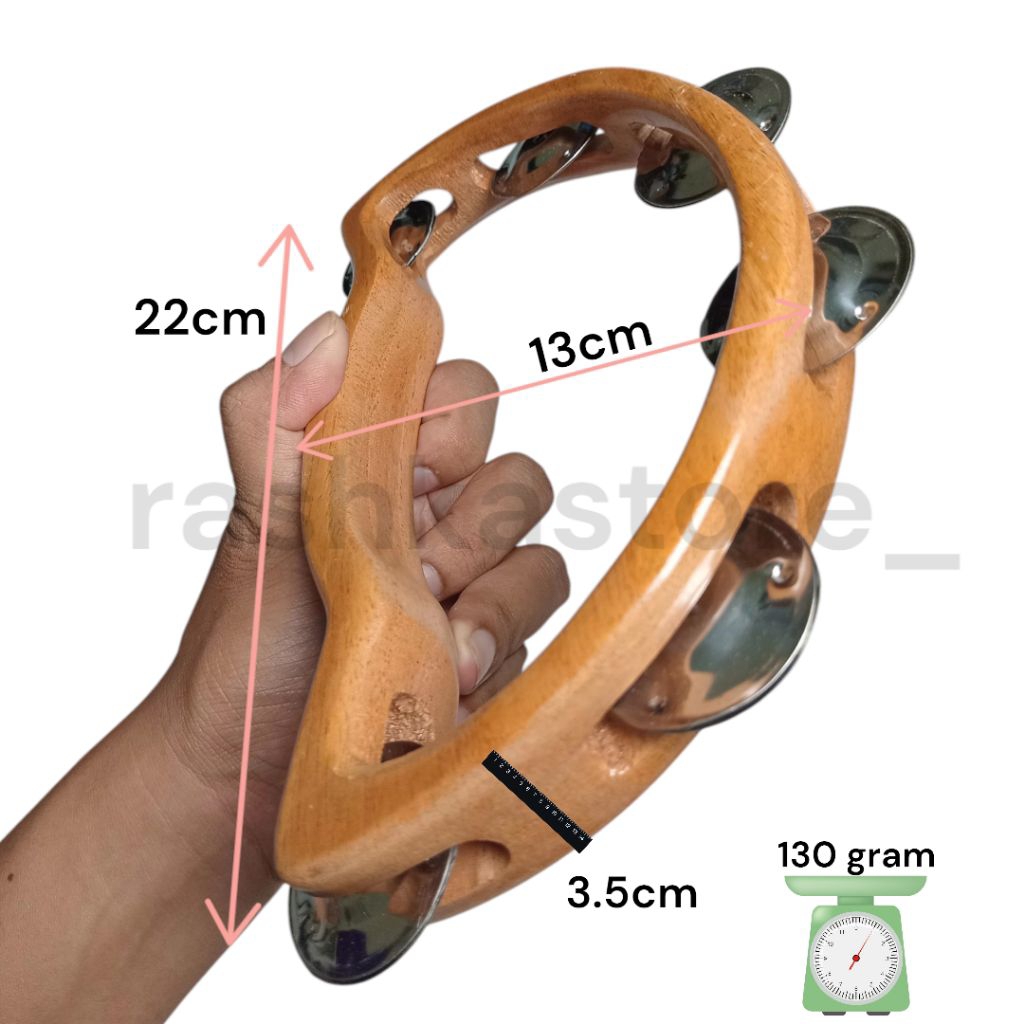 Jual Tamborin Sabit Kecrek 6 Bunyi Alat Musik Tradisional Kayu Handmade ...