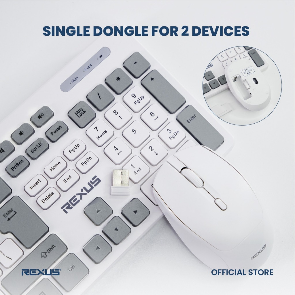 Rexus Keyboard Mouse Wireless KM8 Combo New Edition (3)