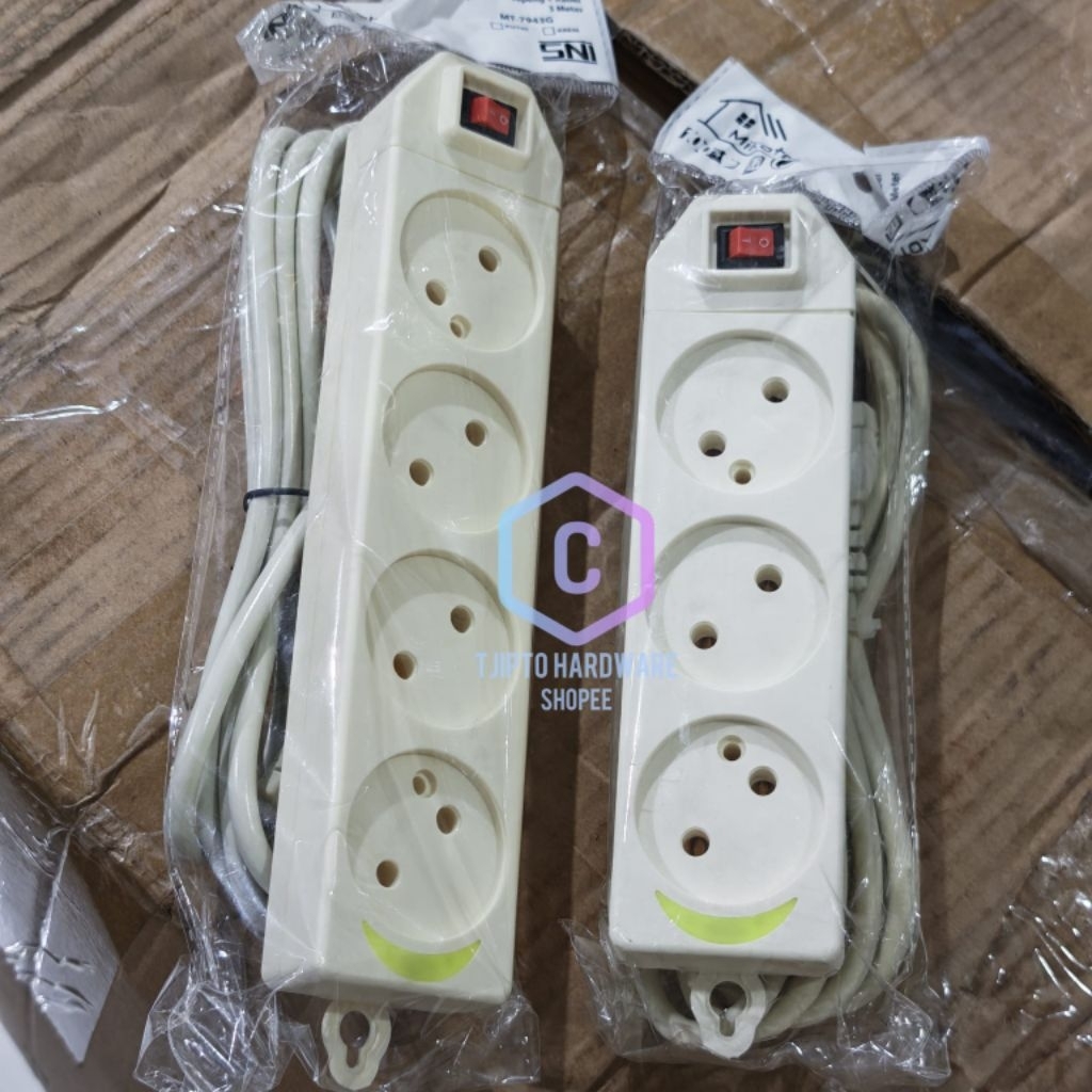 Jual Stop Kontak Gepeng Rata + Kabel 3 Meter Sambungan Perpanjangan ...