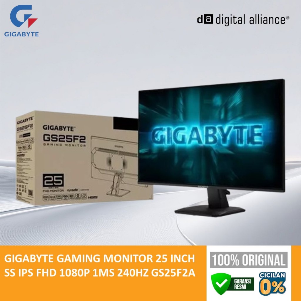 Jual GIGABYTE GAMING MONITOR 25 INCH SS IPS FHD 1080P 1MS 240HZ GS25F2A ...