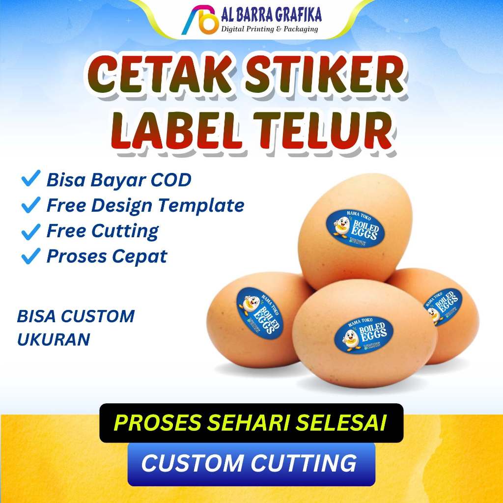 Jual STIKER LEMBARAN TELOR BENTUK LONJONG TERBAIK DESAIN / STIKER ...
