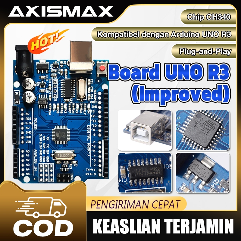 Arduino UNO R3 SMD - Chip Dán ATmega328P - Kèm Cáp USB