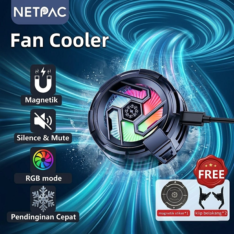 Jual NETPAC TL23 Cooler HP Gaming Magnetik Kipas Pendingin Radiator ...