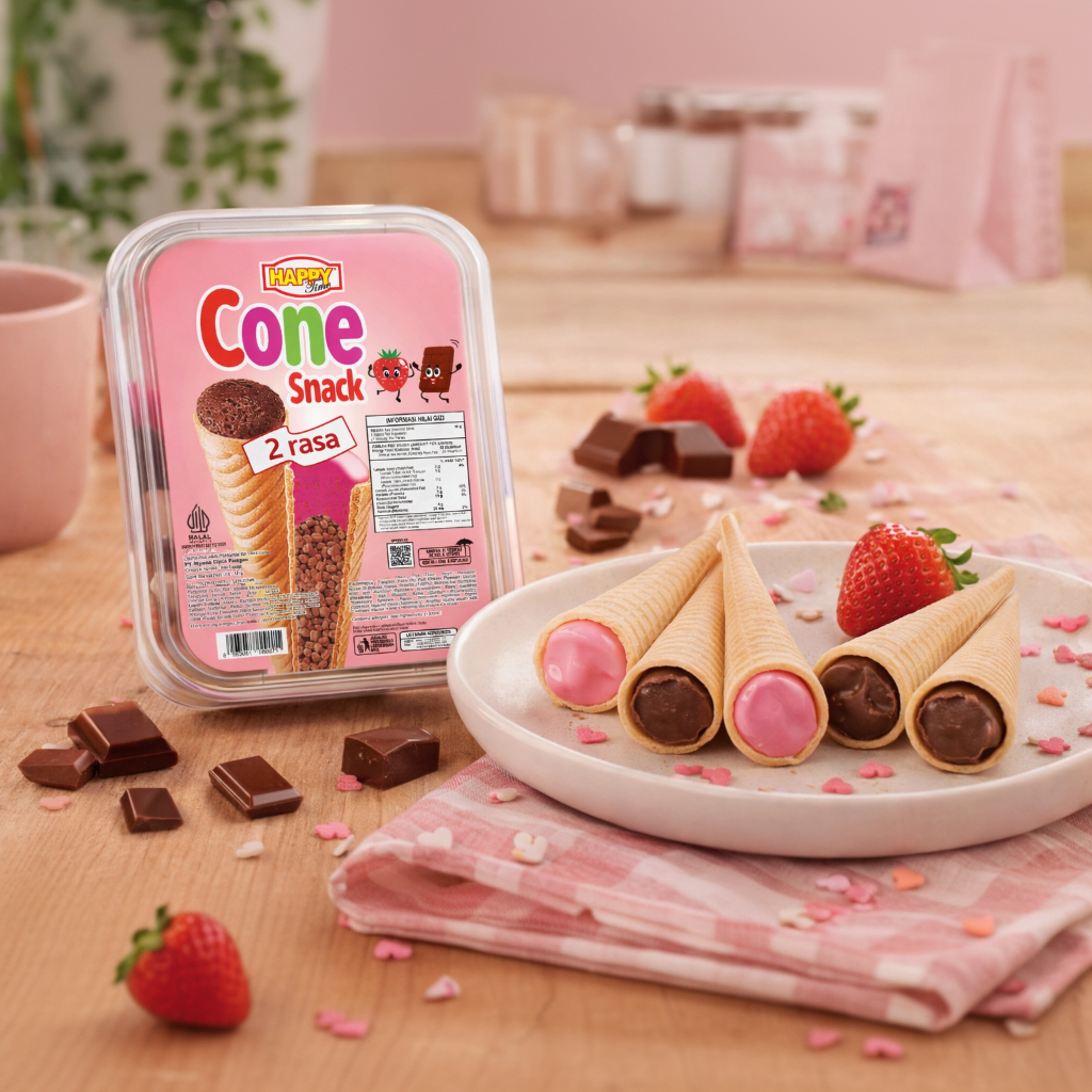 Jual HAPPY TIME - Cone Snack Mini Container Cemilan Ringan 2 Rasa (Isi ...