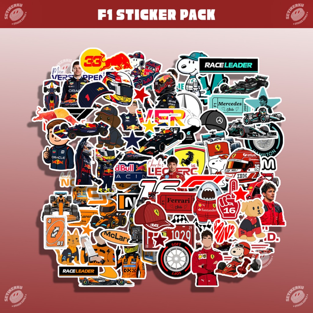 Jual F1 Sticker Pack | stiker f1 ferrari mercedez mclaren redbull ...