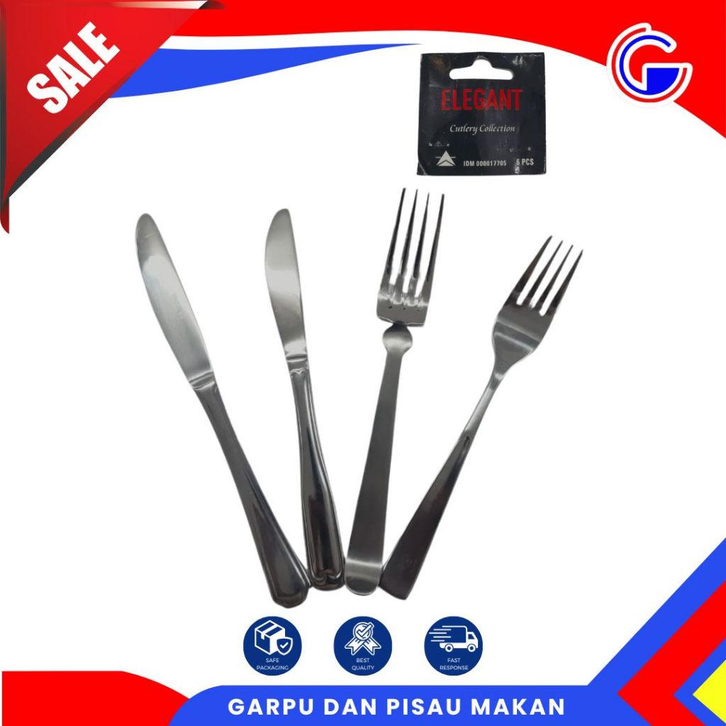 Set Garpu Makan Stainless Classic Aesthetic - Pisau Makan Tebal Anti Karat - Set Isi 6