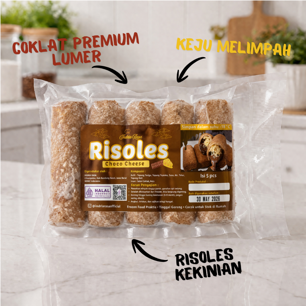 Jual Risoles Choco Cheese INDRIA RASA | Isi 5 pcs | Risol Coklat Keju ...