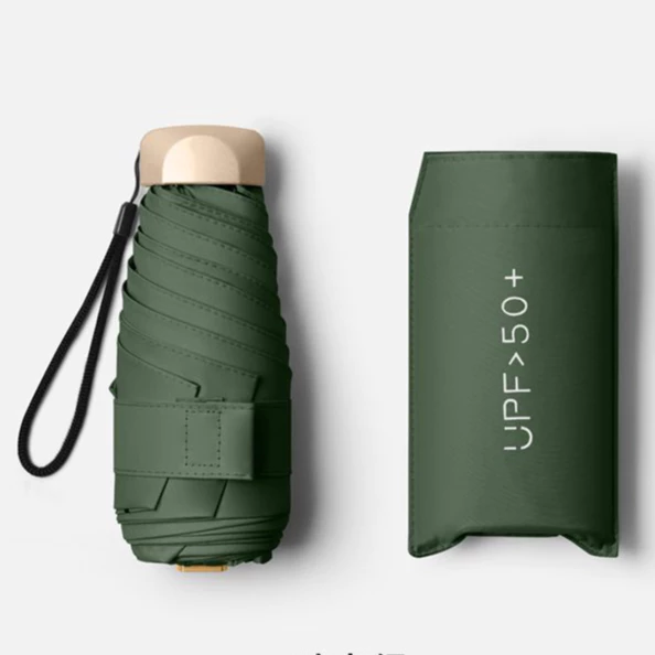 Payung Lipat Mini Cantik Anti UV UPF 50 dengan Sarung dan Tali