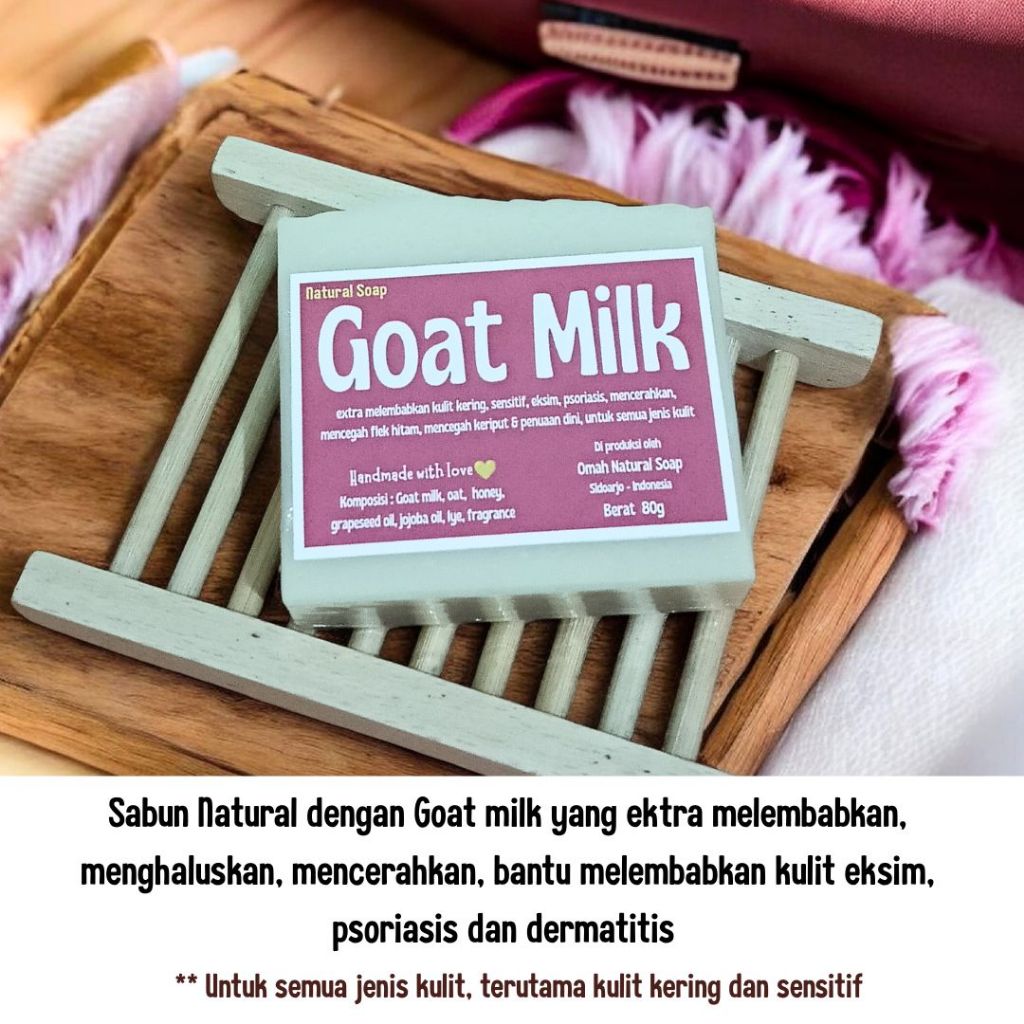 Sabun Natural Susu Kambing 80g - Omah Natural - Sabun Batang
