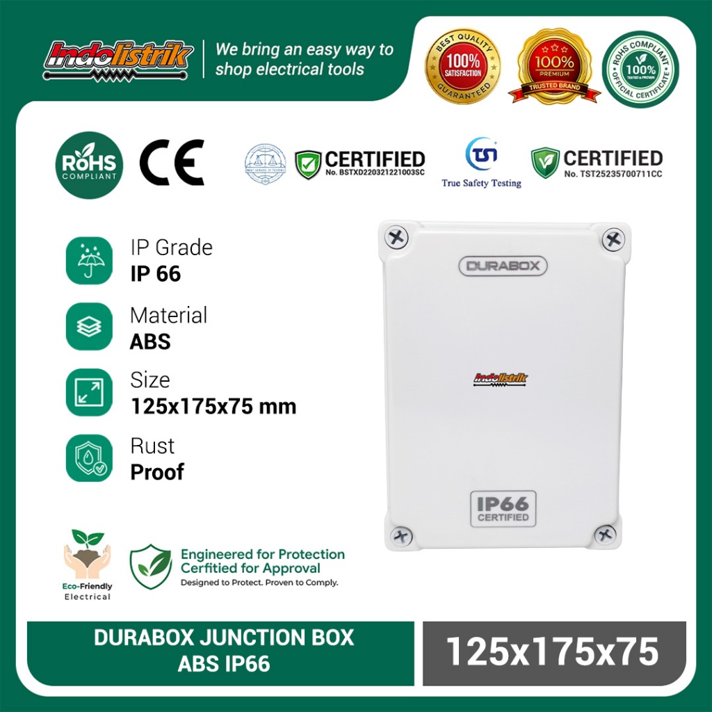 Jual DURABOX Junction Box 125x175x75mm ABS IP66 – Box Panel Listrik ...