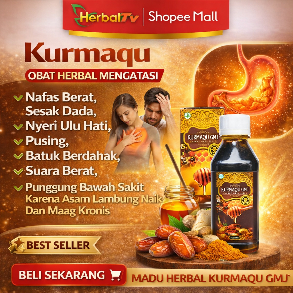 Obat Asam Lambung Gerd Sesak Nafas Magh Tukak Kronis Nyeri Ulu Hati Penurun Asam Lambung Tinggi Madu Kurmaqu GMJ 100% Original Bisa Bayar di Tempat / COD Yang Paling Ampuh Efektif Tapi Setiap Orang Berbeda beda