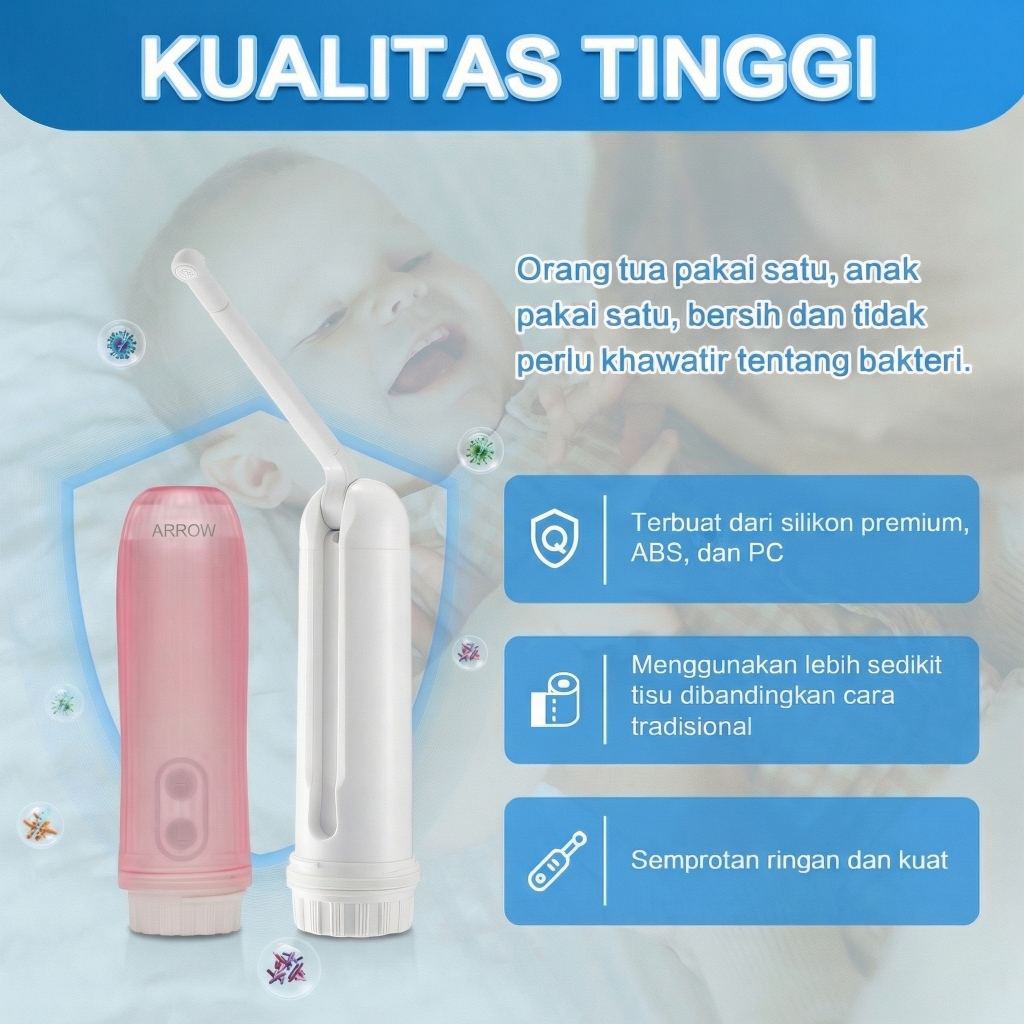 Jual ARROW Bidet Travel Portabel Semprotan Elektrik Mini Lipat Genggam ...