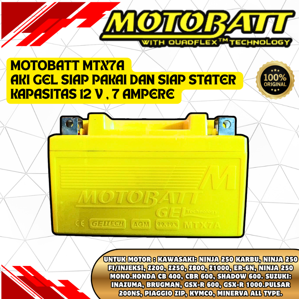Jual Aki Motor Kawasaki Ninja 250 Fi / Ninja 250 Karbu Z 250 SL
