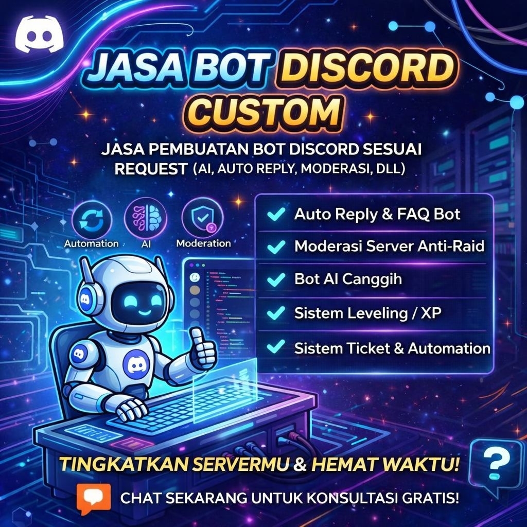 Jual Jasa Pembuatan Bot Discord Custom | Bot Discord Premium Sesuai ...