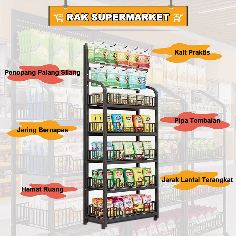 Jual Simpel Rapi Store Rak Chiki Serbaguna Rak Gawang Sembako Rak Snack ...