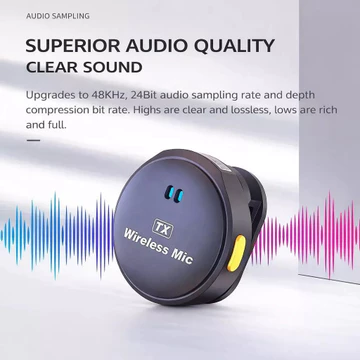 Mic Wireless Q9 Noise Reduction Microphone Clip On HP IPhone Android Untuk Live Vlog