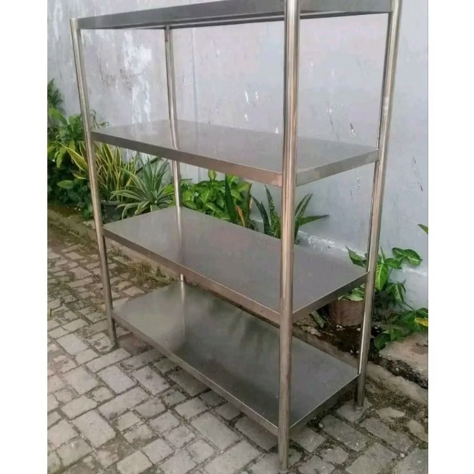 Jual Rak stainless 4 susun MBG - Rak susun stainless restoran - rak ...
