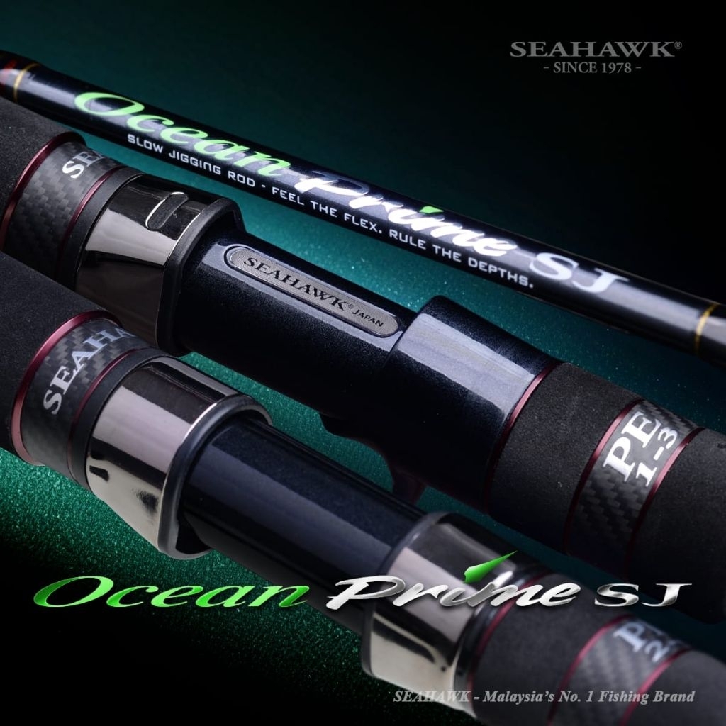 Jual SEAHAWK Joran Jigging Spinning/Overhead Ocean Prime - Free Topi ...