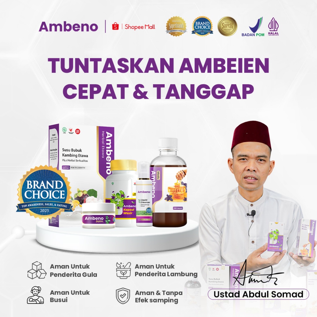 AMBENO Obat Herbal Untuk Sembuhkan Ambeien Secara Alami Kempeskan Benjolan Dan Atasi BAB Berdarah