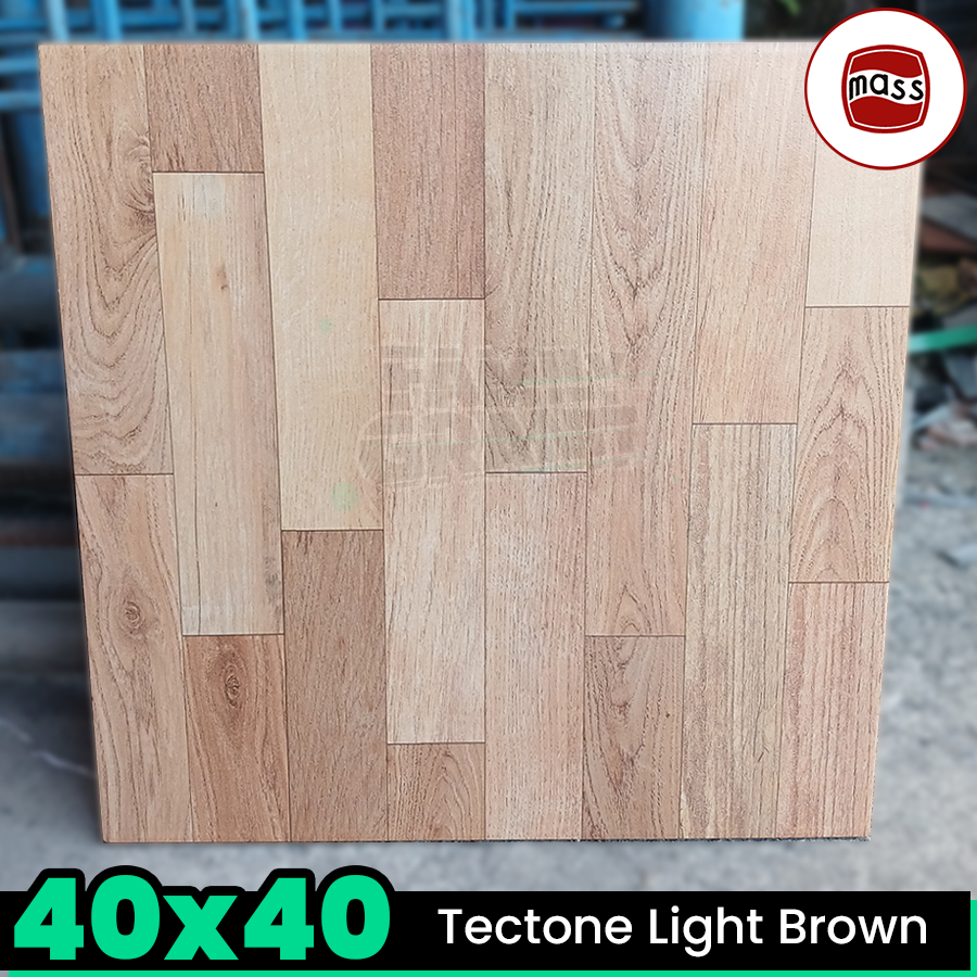 Jual Keramik Motif Kayu 40x40 Mass Tectone Light Brown Lantai Teras ...