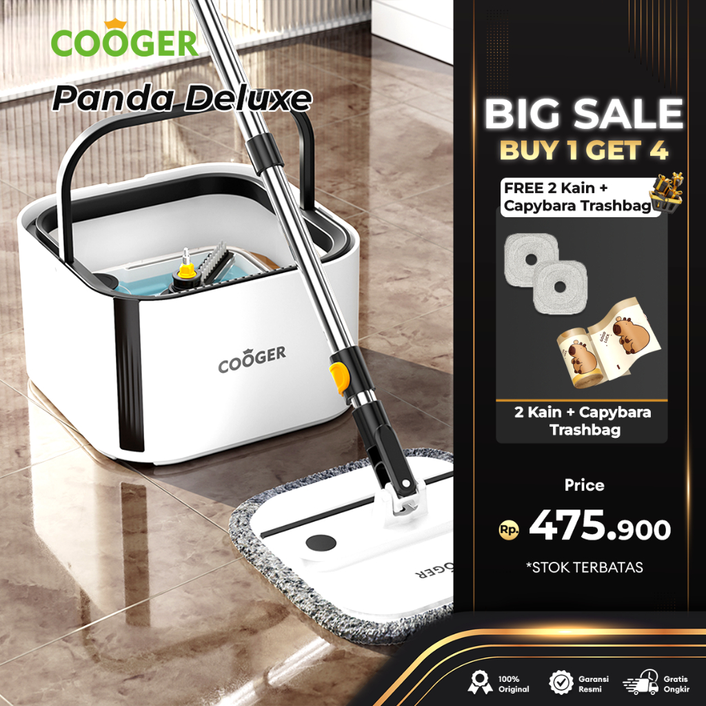 Jual COOGER Alat Pel Lantai Pemisah Air Bersih Kotor Bucket Spin Mop ...