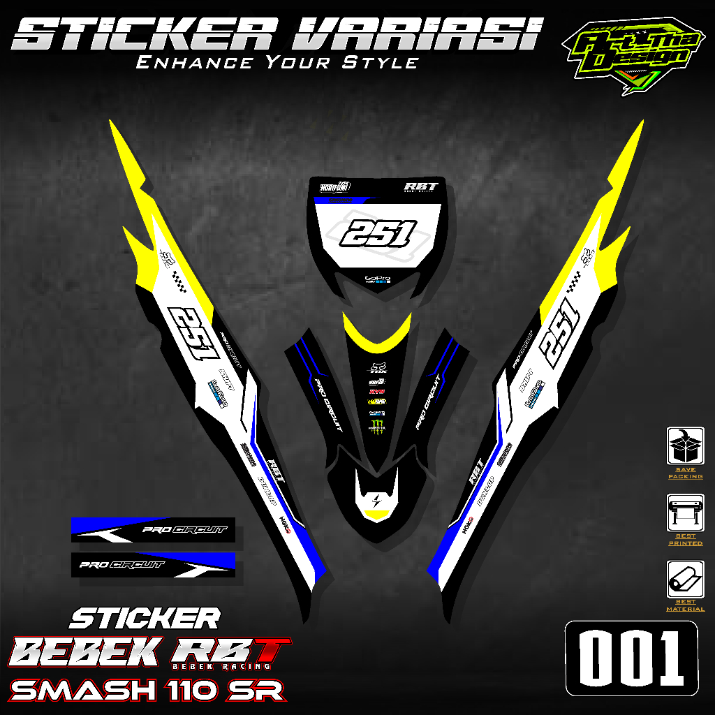 Jual (COD) Sticker RBT SMASH 110 RBT BEBEK MODIF SUPERMOTO - Striping ...
