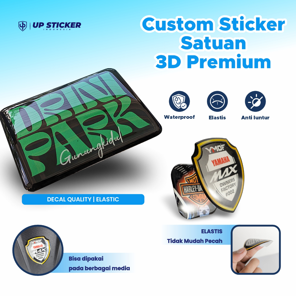 Jual CETAK STICKER RESIN PREMIUM STIKER TIMBUL BRAND LOGO | Shopee ...