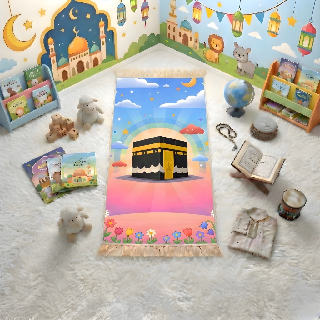 sajadah anak karakter bahan katun mini halus dan lembut ukuran 35cm×65cm ciamik