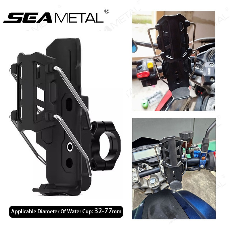 Bottle Holder Motor ADV PCX NMAX Aerox Beat Handle Setang Spion Tempat Botol Minum Anti Karat Waterproof SEAMETAL