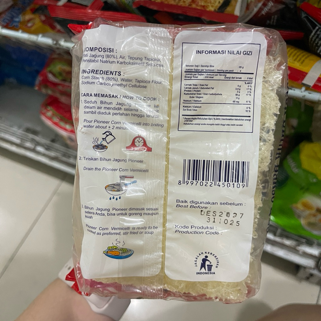 Jual BIHUN JAGUNG PIONEER / bihun mihun mi hun mie | Shopee Indonesia