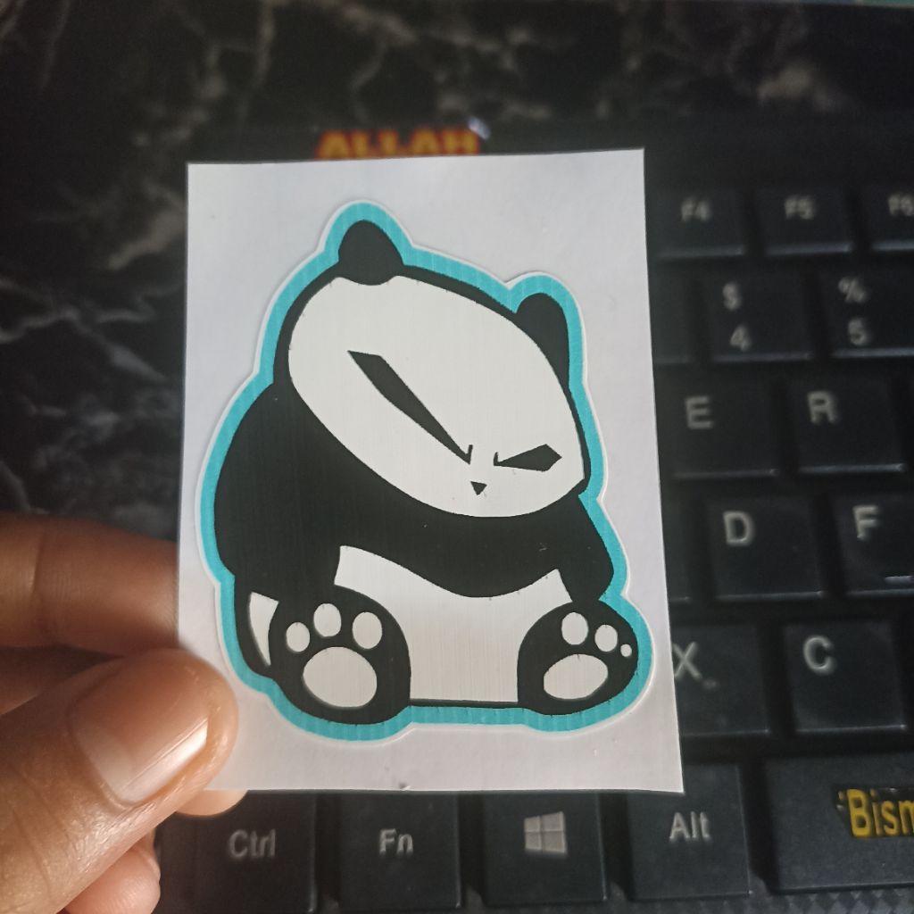 Jual [ PANDA MARAH ] STICKER UV PRINTCUT MOTOR HELM LAPTOP HP SEPEDA ...