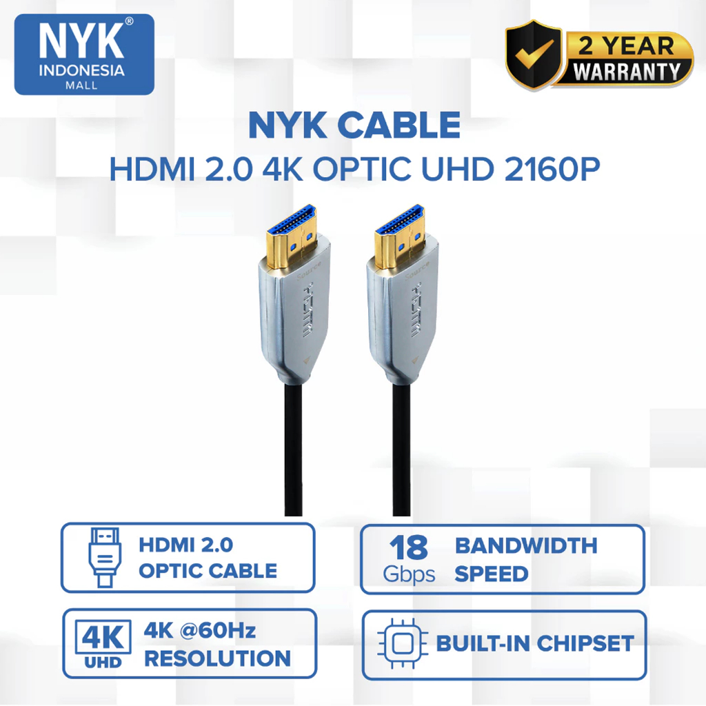 [ANTI-LAG] NYK Cable Fiber Optic 100M Kabel Active HDMI 2160P ULTRA HD 4K HDR COD (2)