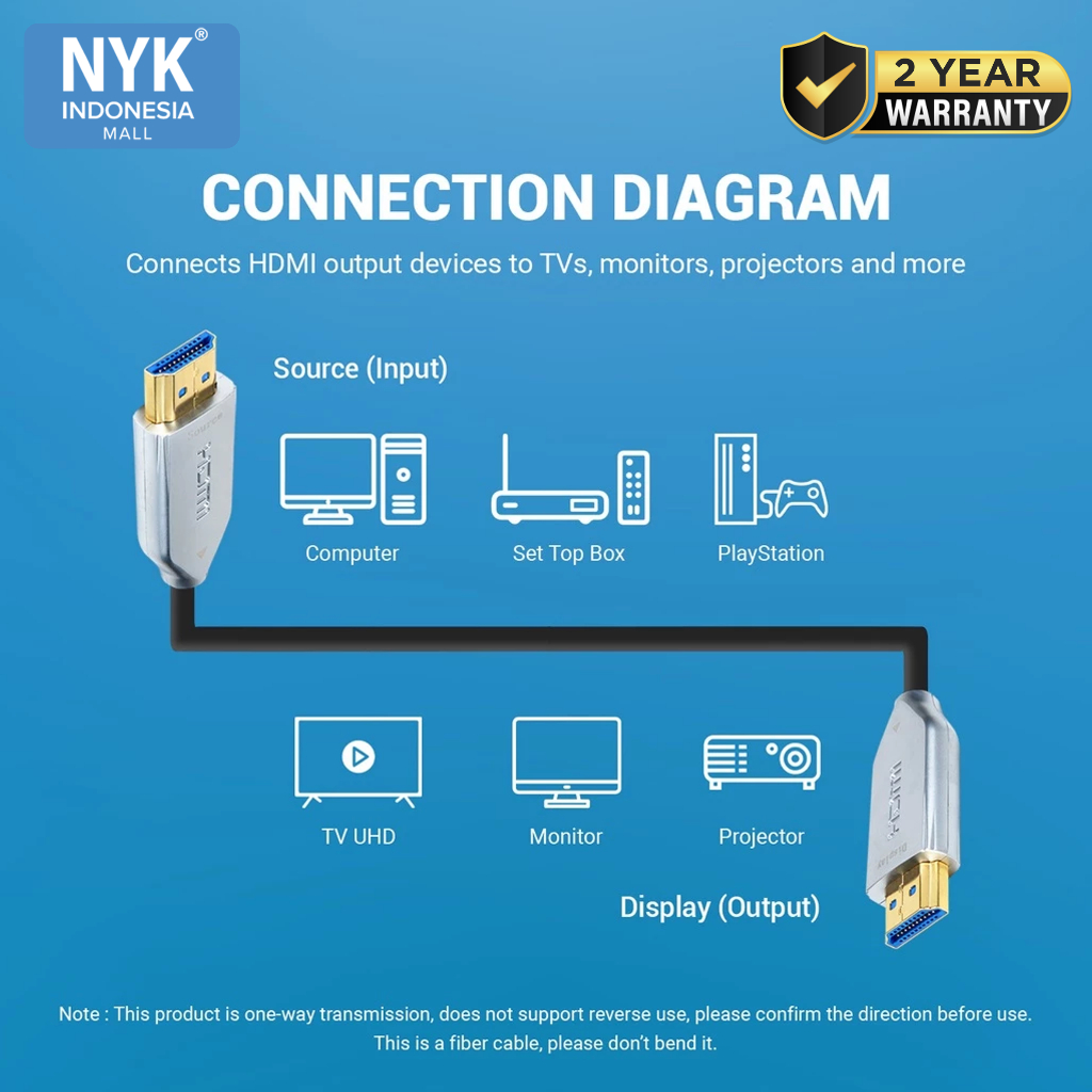[ANTI-LAG] NYK Cable Fiber Optic 100M Kabel Active HDMI 2160P ULTRA HD 4K HDR COD (3)
