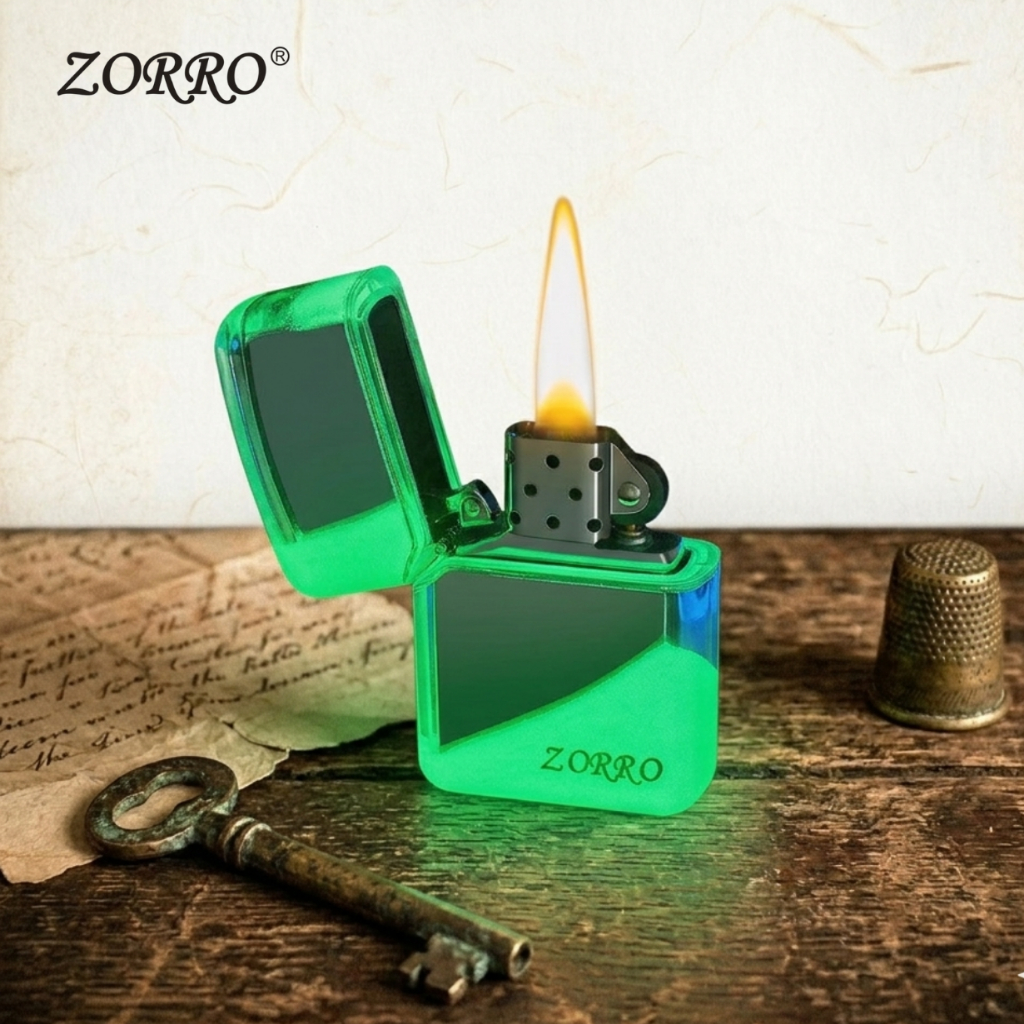 korek api antik Zorro Z103-801 dengan desain pasir bercahaya antik