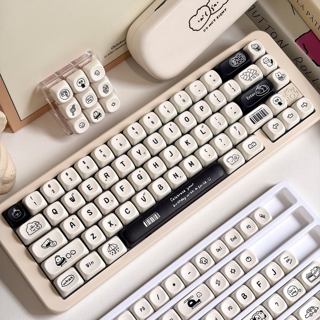 Jual Beefun Happy Daily Life Keycaps BOW Off-white profil MOA Set ...